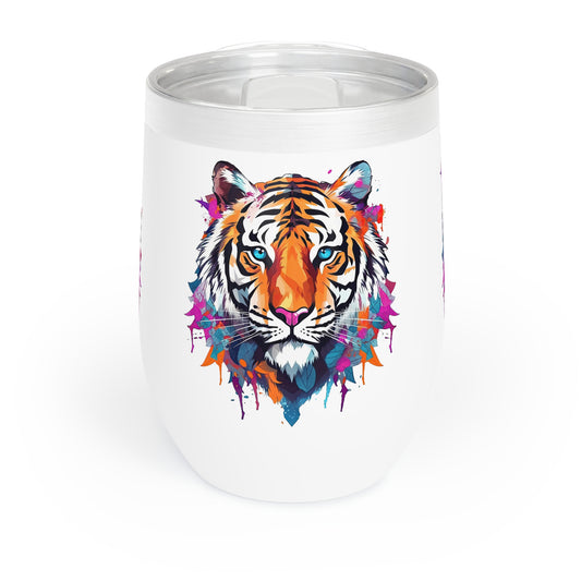 Tiger Roar: Insulated Wine Tumbler - Keeps Your Drinks Wildly Cool!