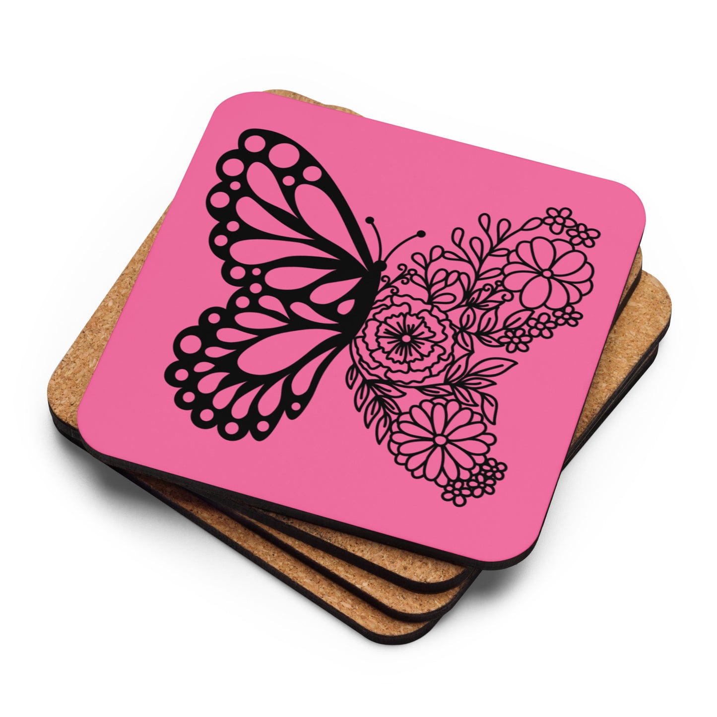 Butterfly Cork-back coaster